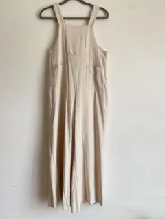 匿名　【綿100%】Kastane カスタネ　オーバーオール　ホワイト　リボン