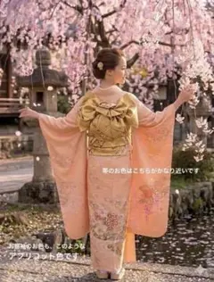 美品 正絹振袖6点フルセット 白地 ピンク 桜柄 華やか 成人式に - メルカリ