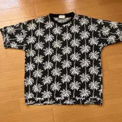 DEAR LAUREL Tシャツ ディアローレル　ヤシの木柄　半袖　スウェット