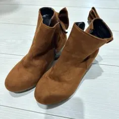 リボン付きブラウンブーツ 19cm