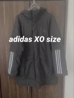adidas グレー ベンチコート フード付き XO