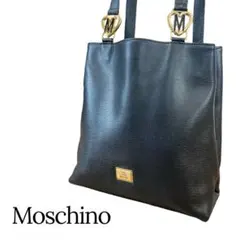 【MOSCHINO】オールレザー　トートバッグ　ヴィンテージ　ゴールド金具