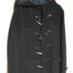 COMME CA ISM ブラック ダッフルコート フード付き