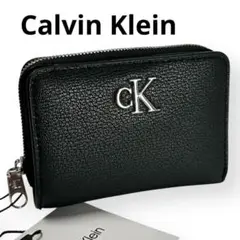 新品 カルバンクライン ウォレット ラウンドジッパー 折り財布 シルバーロゴ