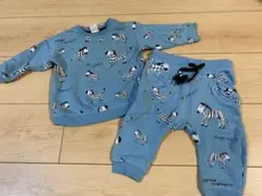 H&M ゼブラ柄 シマウマ パジャマ 部屋着 スウェット セパレート 上下 60