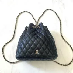 NICE CLAUP ナイスクラップ　リュック　キルティング　チェーン　ブラック