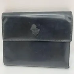 PRADA プラダ 3つ折り財布 型押しロゴ レザー ブラック レディース