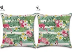 クッションカバー　フラミンゴ　プルメリア　雰囲気作り　プレゼント　C11