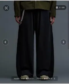 3wayルーズインサイドアウトスウェットパンツ ブラック サイズ1のサムネイル