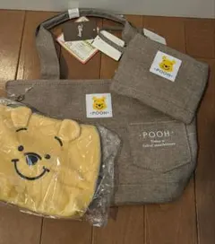 プーさん バッグ3点セット　トート　ポーチ　ミニポーチ　ディズニー