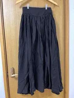 SENSE OF PLACE ロングフレアスカート ブラック