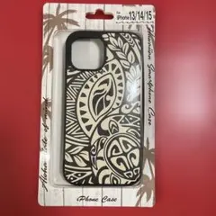 iPhone 13/14/15対応 ハイブリッドケース トライバル柄