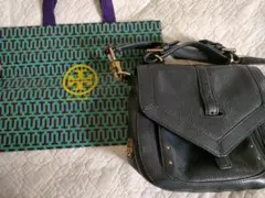 トリーバーチ　ショルダーバッグ　ネイビー　レザー