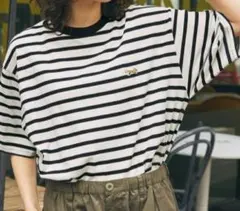 ★新品★PENNYS ボーダー 半袖Tシャツ ブラック×オフホワイト Lサイズ
