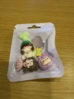 キャラクター型デコレーションパーツ5個セット