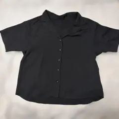 mysty woman 開襟シャツ 半袖 ブラック
