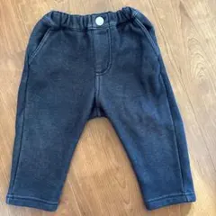 BeBe⭐︎ 裏起毛パンツ 90 ネイビー デニム風