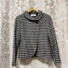 PINORE 千鳥格子 ウールカシミア ジャケット コート