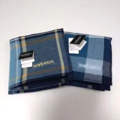 【新品・未使用】NEWYORKER チェック柄タオルハンカチ（ 2枚セット）のサムネイル