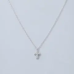 N099 ミニクロス ネックレス CZダイヤ S925 シルバー - メルカリ