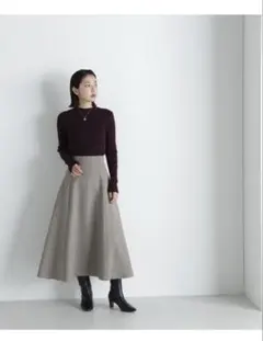 NATURALBEAUTYBASIC ウーリッシュチェックフレアスカート 未使用