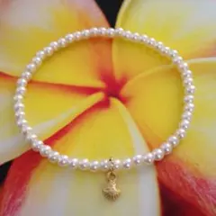 パールブレスレット シェルチャーム