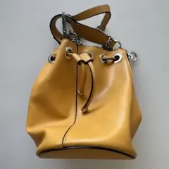 ZARA イエロー バケツ型 ショルダーバッグ 巾着
