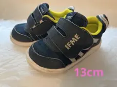 IFME ベビーシューズ ネイビー/イエロー