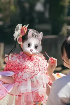 白×黒 チュール被布 七五三 夏祭り - メルカリ