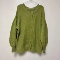 GRL グリーン ボタン付きカーディガン 春ニット
