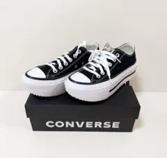 【新品】厚底スニーカー ブラック ホワイト 22.5cm コンバース レディース
