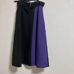 黒と紫のフレアスカート Sサイズのサムネイル