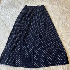 ユニクロネイビー ドット柄 スカート Mサイズ