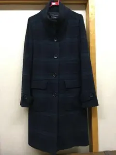 ハッシュアッシュ　ロングコート　チェック柄　サイズM 着丈90cm