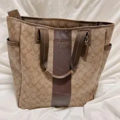 コーチ COACH シグネチャーPVC 大容量トートバッグ A4可 肩がけ ✧