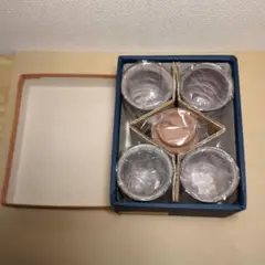 小湯呑 たち吉 　刷毛目草花　5個セット　陶器