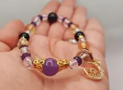 【新品】　ブレスレット　水晶　アメジスト　シトリン　天然石　お守り　癒し・開運