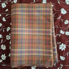 ライトな茶系 チェック柄生地 　148㎝×100㎝