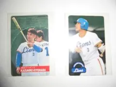 カルビー　東京スナック　プロ野球カード 　西武　清原和博　２枚組のサムネイル