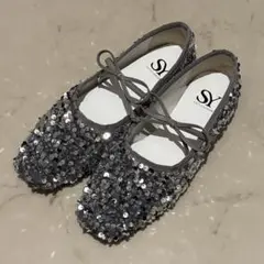 美品　SY united arrows スパンコール バレエシューズ　シルバー