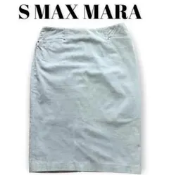 S Max Mara マックスマーコーデュロイセミタイトスカート ライトベージュ