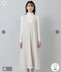 【デイリーに着回し／洗える】配色ステッチ ジャンパースカート