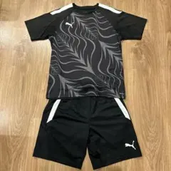 PUMA サッカーシャツとショーツセット 黒/グレー