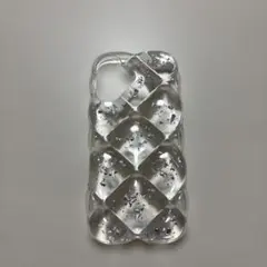 iPhone16 スマホケース キルティング クリア 韓国風 ラメ