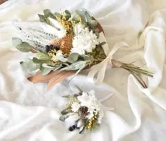 ウェディングブーケ、ブートニアセット＊フォトウェディング₊⁎