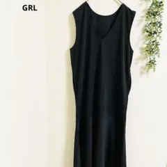 グレイル ワンピース ロングワンピース L 黒 Vネック　重ね着　美シルエット
