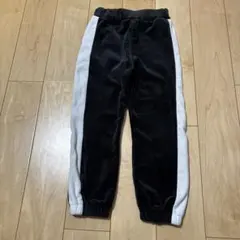 キッズ　110サイズ ブラックホワイトライン　あったか ロングパンツ