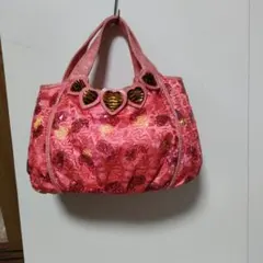 156)ハートモチーフ ピンク トートバッグ