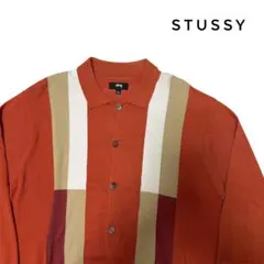 STUSSYステューシー　カラーカーディガン　オレンジ　襟付き　ストリート　古着のサムネイル