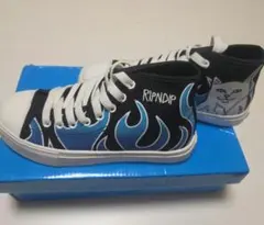 RIPNDIP ハイカットスニーカー ブルー ファイアパターン 箱無しのサムネイル